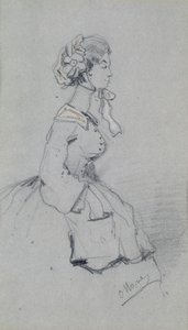 Jonge Vrouw met een Lint, 1857